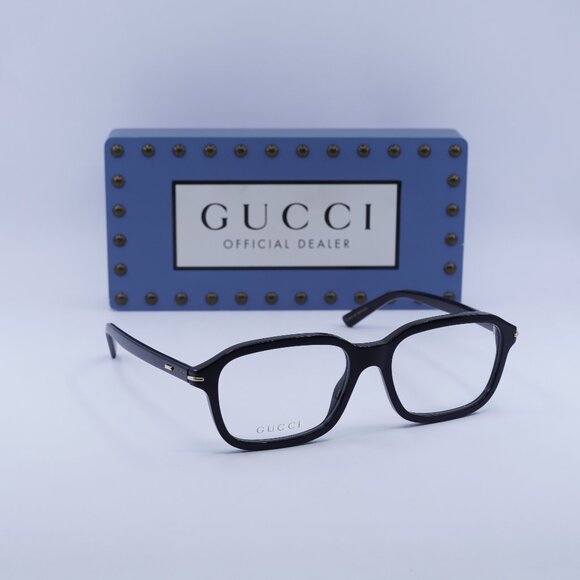 Gucci GG1446O 001 Rectangle Eyeglasses 56mm Black - Picture 1 of 12